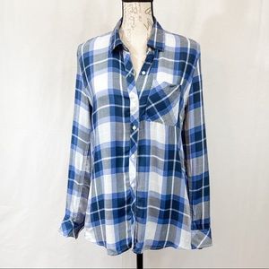 NWT - GAP Blue Plaid Flannel